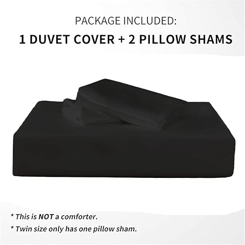 Miniatura 7 de Nayoroom Funda de edredón de seda satinada negra, tamaño King, juego de ropa de cama de lujo de color sólido, 3 piezas, refrescante, suave, sedosa