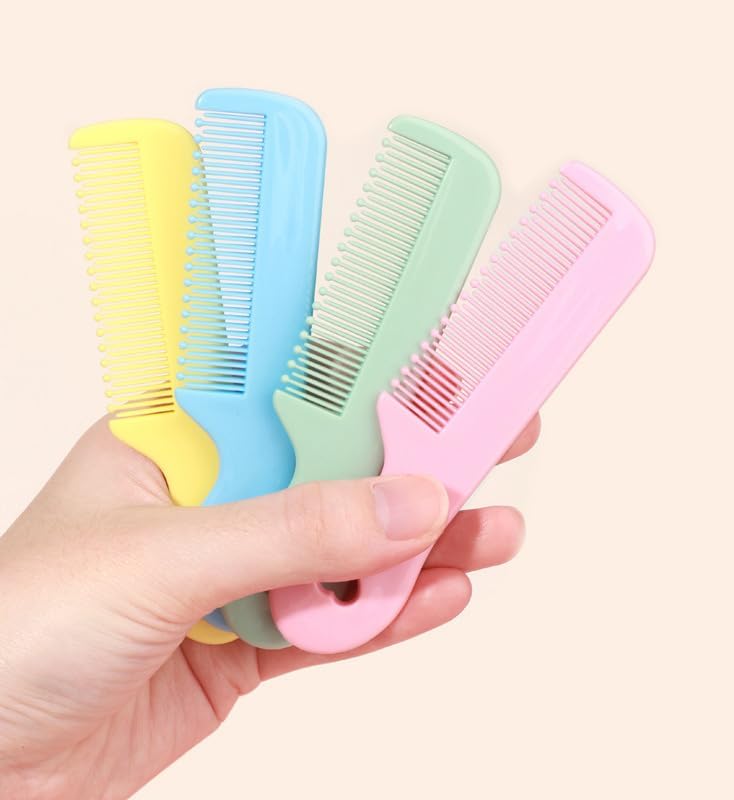1 Pack of 4 Round Colorful Tip Bristles Baby Cute Comb Baby Grooming for Sensitive Scalp Skin, for Nursery Newborn Infant Girl Boy Kids Comb Baby?Baby Grooming and Health Kits