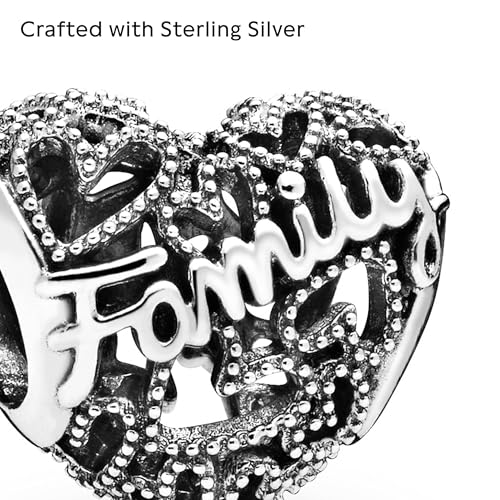 PANDORA Family Heart Charm - Compatible Moments - Jewelry for Women - Gift for Her - Made with Sterling Silver - With Gift Box4
