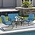 Oakcloud 5Pcs Metal Outdoor Furniture Patio Conversation Set (Loveseat, Coffee Table and Bistro Table, 2 Spring Chair) -Wrought Iron Patio Chair Set with Cushions (Blue)