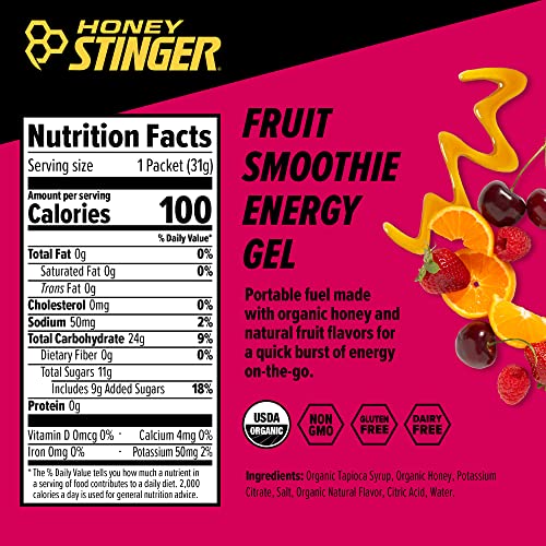 image for Honey Stinger Organic Fruit Smoothie Energy Gel | Gluten Free & Caffei