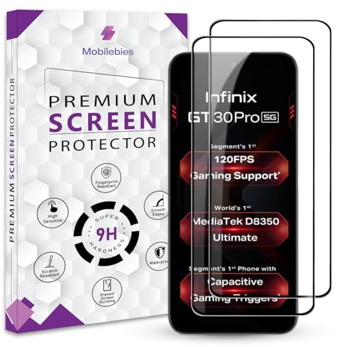 Image of Premium Tempered Glass Screen Protector Guard For infinix GT 30 Pro 5G (6.78 Inch, Pack of 2) | HD Clear Glass, Edge to Edge Coverage With Easy to installation kit