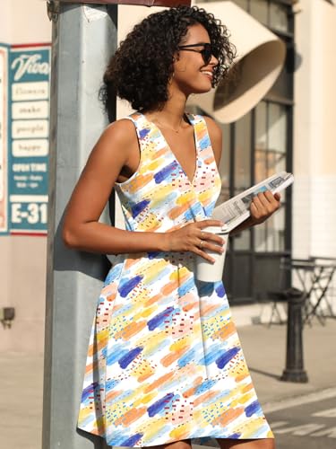 Image of CATHY 2026 Womens Casual Dress Summer Sleeveless Dresses V Neck Wrap Sexy Sundress with Pockets S-2XL