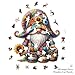 Hlison Wooden Jigsaw Puzzles, Gnome Wooden Puzzles for Adults with Unique Shape, Medium 10.3