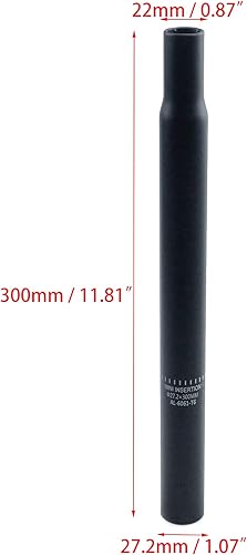 Miniatura 2 de Longitud del tubo del asiento de bicicleta, reemplazo de tija de sillín de bicicleta para bicicletas de carretera y montaña, engranaje fijo, negro