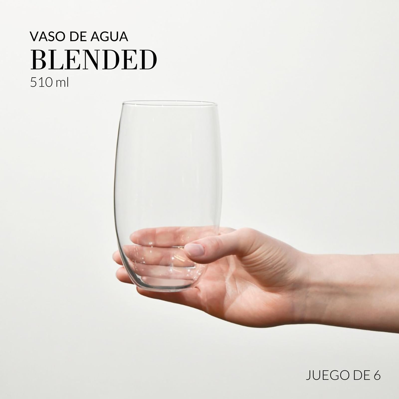 Krosno Vasos de Agua Jugo | Conjunto de 6 Piezas | 510 ML | Blended Collection | Perfectos para Uso en Casa, Restaurante y en Fiestas | Apto para Lavavajillas