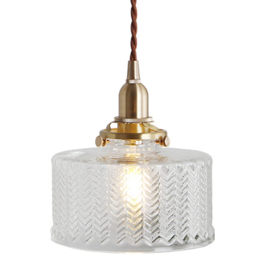 Luz, Luces LED, lámpara colgante de latón Estilo V-intage, soporte de lámpara, pantalla de vidrio, 1 Luz, lámpara colgante de techo Ajustable, adecuada para Isla de cocina.