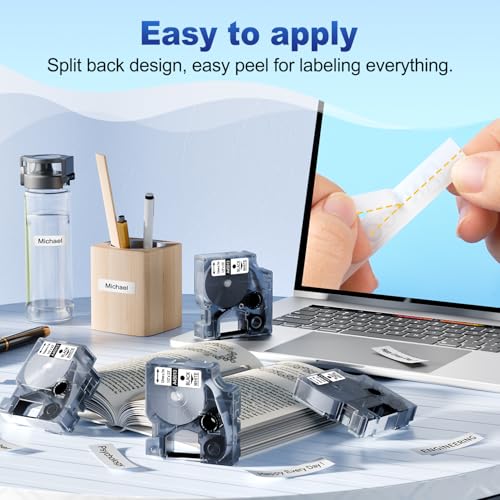 6-Pack Compatible Dymo D1 Label Tape 45013 Replace for DYMO Label Maker Refills a45013 S0720530, Black on White,1/2 Inch x 23 Ft for Dymo LabelManager 160 280 210D 420P 360D PnP La image 4