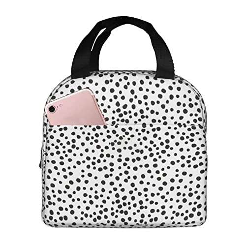 Lonchera de lunares para mujeres, hombres y adultos, con aislamiento, reutilizable, bonita bolsa de almuerzo para niñas, niños, trabajo, oficina, senderismo, picnic