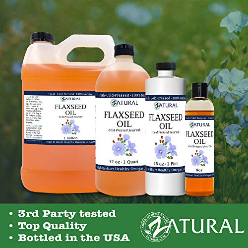 Flaxseed Oil - 100% Pure Flax Seed Oil - 0 Additives - 0 Fillers - Cold Pressed - Unrefined (8 Ounce) - Thumbnail 5