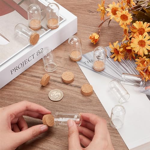 Image of BENECREAT 32 Pack 15ml Glass Jars Bottles Decoration Bottles with Cork Stoppers for Party Favors, Arts, Small Projects and DIY Decorations