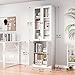 White Bookcase Bookshelf with Doors, 71