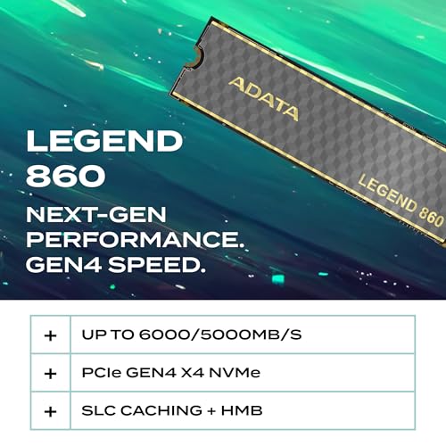 Image of ADATA 2TB Legend 860 PCIe Gen4 x4 M.2 2280 SSD Solid State Disk