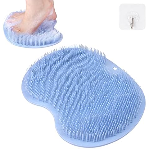 ACWOO Foot Scrubber for Shower, Foot Cleaner Massager Mat with Non-Slip Suction Cups, Shower & Bath Foot Scrubber Mat for Foot Care, Exfoliation, Spa, Foot Circulation & Reduces Foot Pain (Blue) Cover