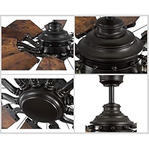 Progress Lighting P250000-129 Springer Collection DC Motor Windmill Farmhouse, 60-Inch, 12-Blade Ceiling Fan, Architectural Bronze Progress Lighting P250000 129 Springer Collection DC Motor Windmill Farmhouse 60 Inch 12 Blade Ceiling Fan Architectural Bronze