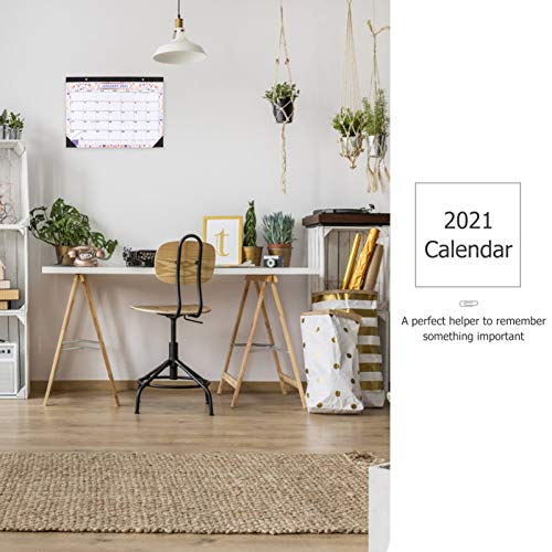 BESPORTBLE 2021 Calendário de parede mensal para pendurar na parede, calendário de parede, estampa d