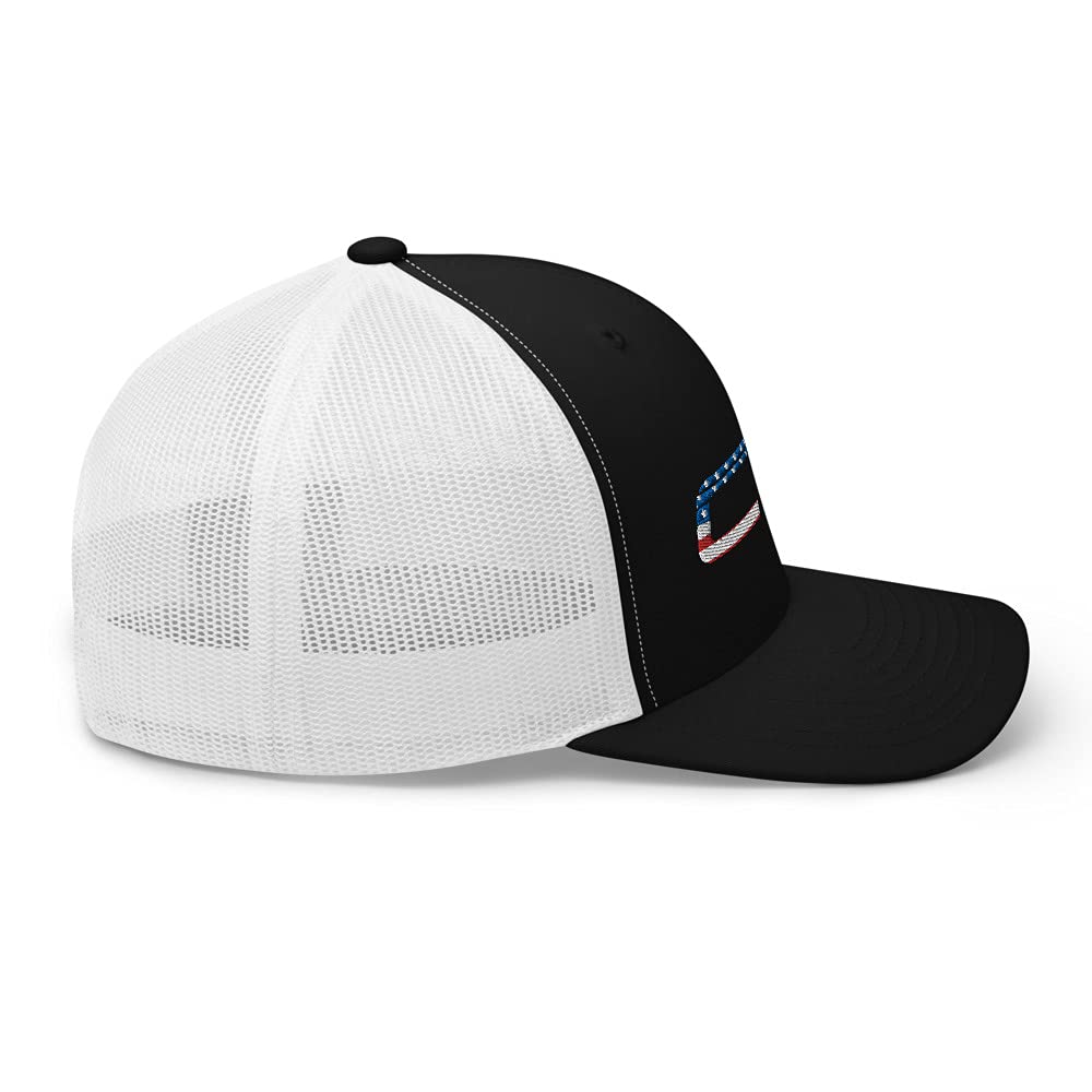2022 Sports Car C8 - Gorra patriótica con bandera americana, color negro