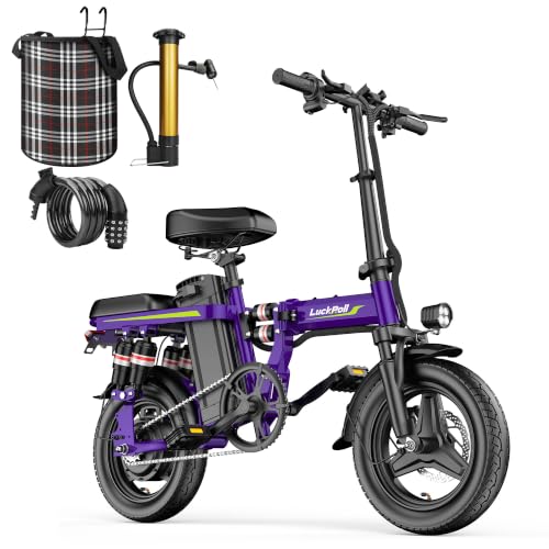 Image of Lightweight Folding Mini Electric Bike for Adults-14 Inch Electric Bicycles Ebike,2000W /1000W, 40 /28MPH,52V 25Ah & 48V 13Ah,50-80 Mile Long-Range, Removable Battery
