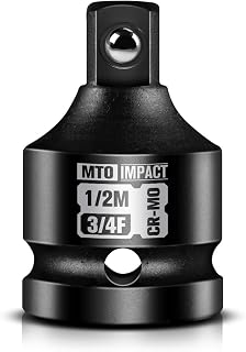 MTO 3/4" to 1/2" Impact Socket Adapter Reducer - Heavy-Duty Chrome Molybdenum Steel for Automotive & Construction Tools