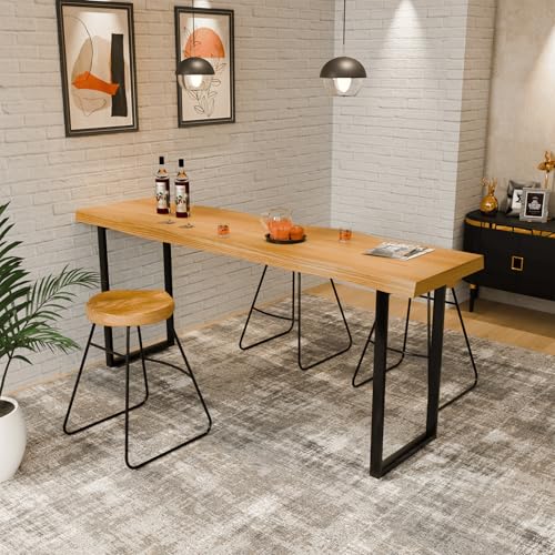 ZanyCajole Narrow Bar Table, Industrial Counter Height Bar Table with