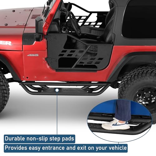 Estribos laterales fuertes para Jeep Wrangler TJ 1997-2006 miniatura 4