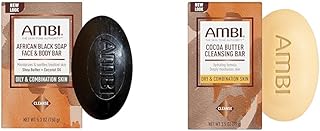 Ambi African Black Soap Face & Body Bar, barr...