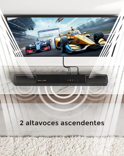 ULTIMEA 5.1.2ch Barra de Sonido con Dolby Atmos, Altavoces Superiores Up-Firing, Subwoofer Inalámbrico y 2 Traseros, 460W, HDMI eARC, BT 5.4, Sistema de Cine en Casa Skywave F40 Boom - imagen 4