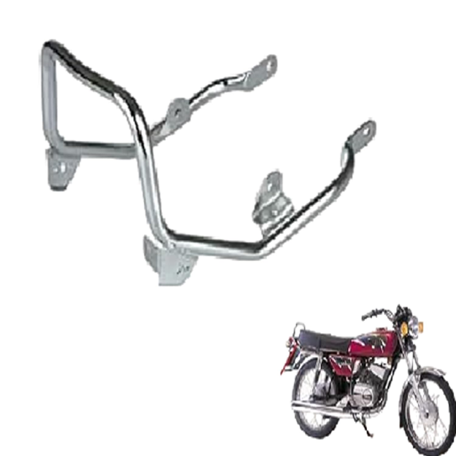 GadiParts Bike Backrack/Back Rest Luggage Backrest Carrier/Seat Ring Carrier Backrest Chrome Suitable for Yamaha RX 100 135-image-38