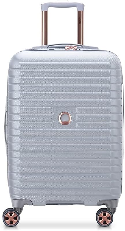 DELSEY PARIS Cruise 3.0, equipaje de mano rígido de 20 pulgadas, platino | valija expandible, carcasa liviana 100% policarbonato, ruedas giratorias de doble densidad, puerto USB, candado TSA
