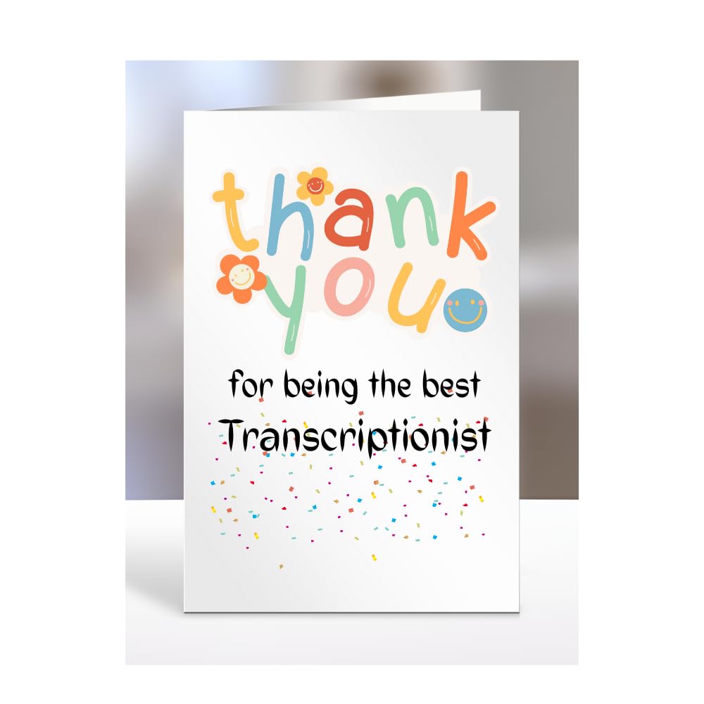 Thank you card for Transcriptionist, men, women, him, her, colleague, boss, manager, supervisor, friend, gifts, presents for christmas, A5-212c_77 โ image 1