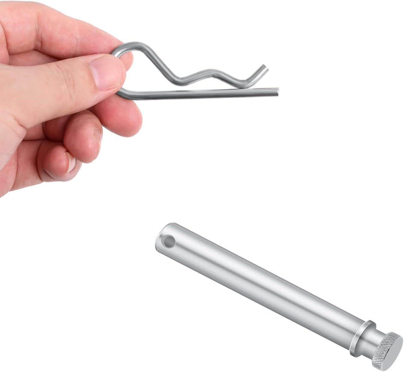 TS35010 - Pasador de enganche de remolque de acero inoxidable y clip para remolque receptor de 2 y 2.5 pulgadas, pasadores de repuesto para remolque y almacenamiento, paquete de 3