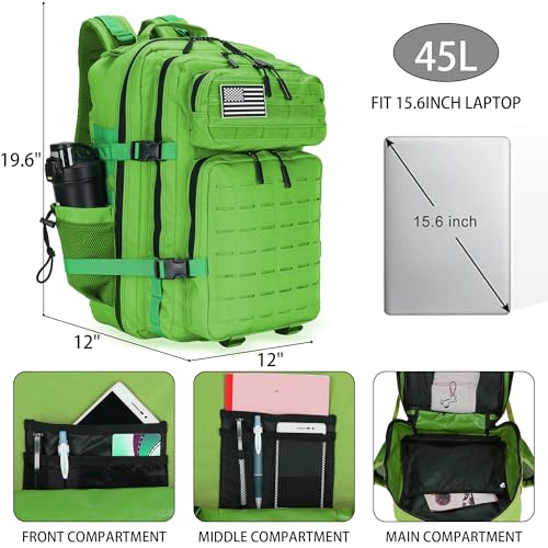 Image of Military Tactical Backpack 45L /25L 3 Day Assault Pack Molle Daypack Hiking Backpack for Men and Women