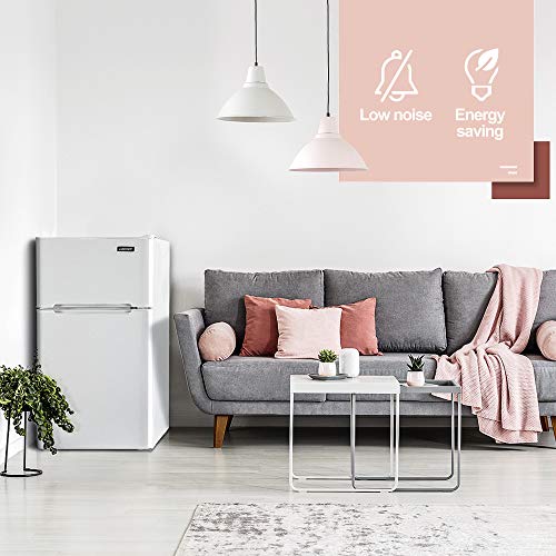 Image of EUHOMY Mini Fridge With Freezer, 3.2 Cu.Ft Compact Refrigerator, 2 Door Compact Refrigerator, Mini Fridge For Office Energy Saving For Dorm, Bedroom, Office, Apartment- Food Storage Or Drink Beer.