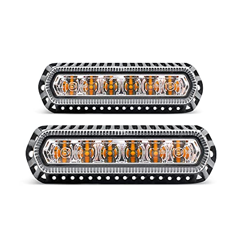 Pro LED 305A Surface Mount Amber Warning Light, 10-30 Volts DC, Includes Rubber Gasket and Stainless Steel Mounting Hardware (2 Pack)