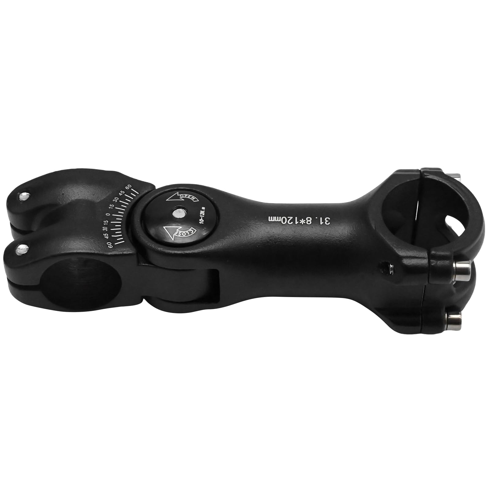 Regulowany wspornik kierownicy rowerowej, 31,8 mm x 120 mm, kąt ± 60°, stop aluminium, zamiennik do rowerów MTB, rowerów szosowych, BMX
