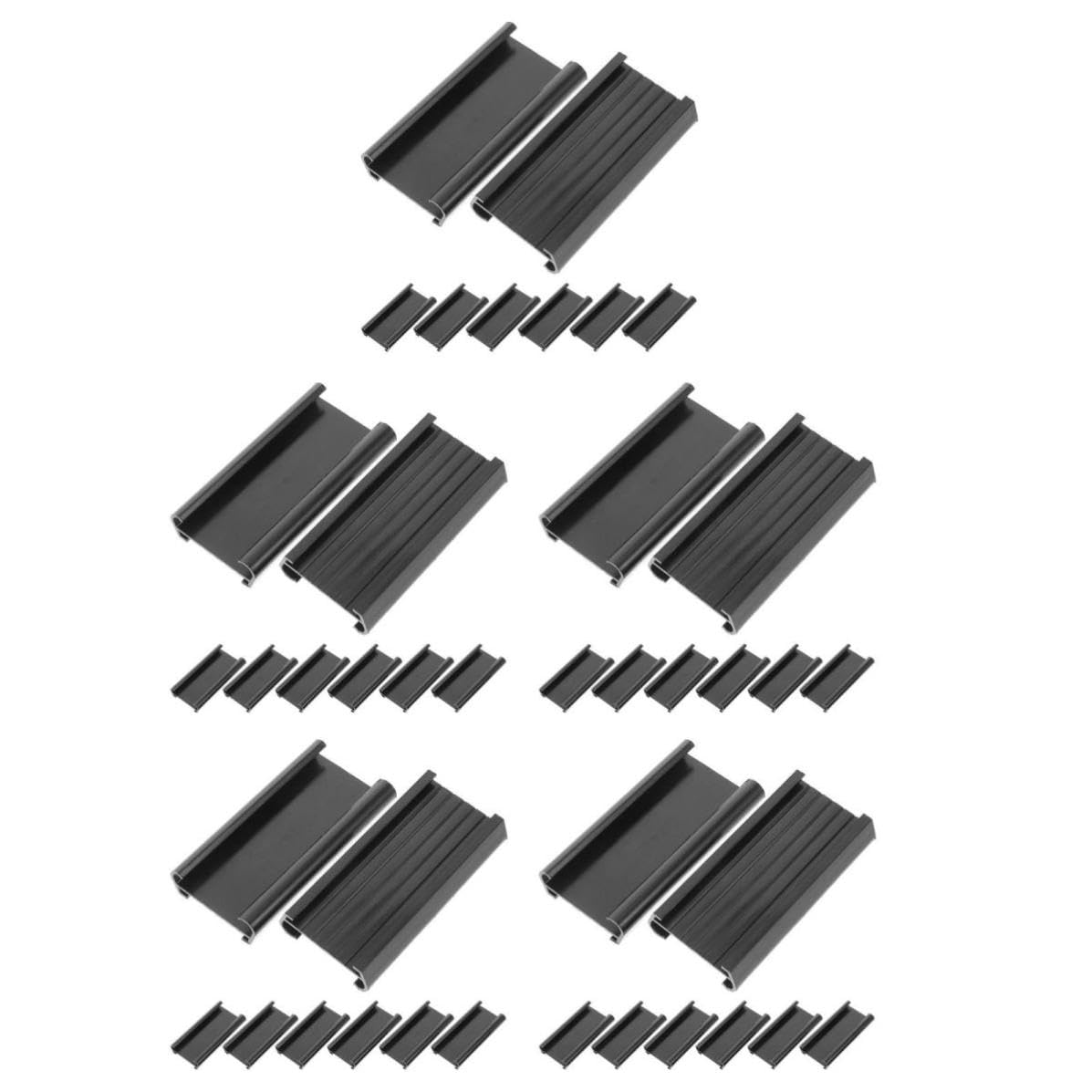 Cabilock 40 Pièces Porte-étiquette D'étagère en Pvc Noir pour