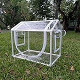 ビニール温室 ベランダ 小型 温室 チャック開閉 簡易温室 観葉植物 室外飼育 家庭菜園 育苗 (透明,60*40*50CM)