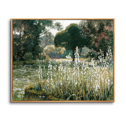 hyidecorart Quadri Vintage Soggiorno con Cornice Legno, 40x60 cm Stampe da Parete Natura Campo Paesaggio, Quadro Camera da Letto Su Tela Decorazioni Parete Desktop Arte Bagno Ufficio Sala da Pranzo