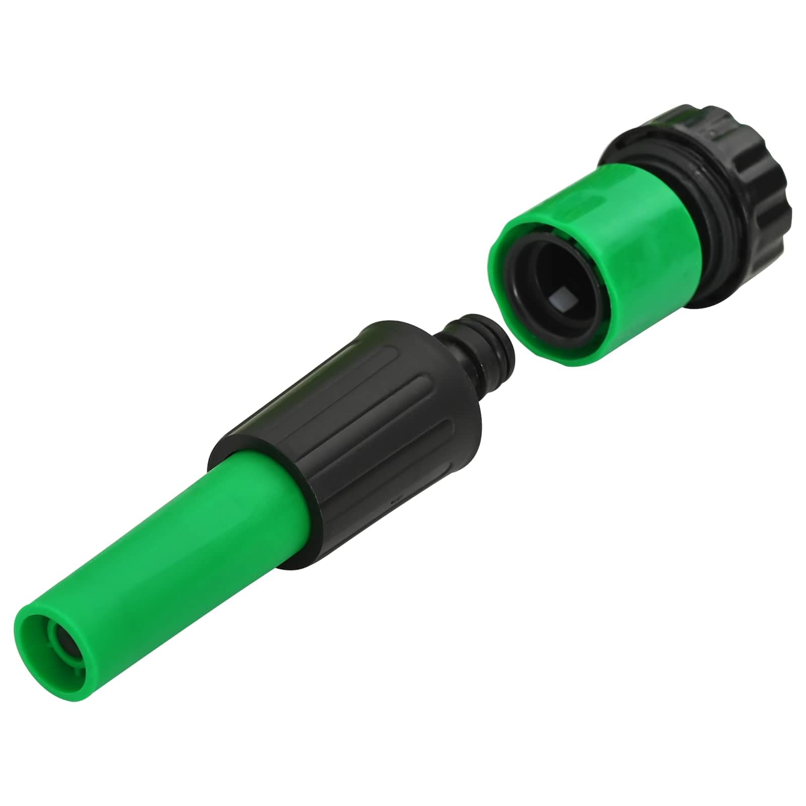 Tubo da giardino a 5 strati, verde e giallo, 20 m, in PVC, flessibile, con ugello a spruzzo regolabile, per irrigazione, pulizia, cura delle piante, auto e balcone all'aperto