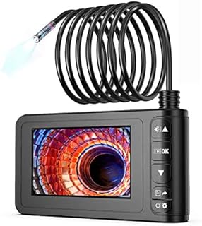 Industrial Endoscope, SKYBASIC Digital Borescope Sewer Camera IP67 Waterproof 4.3 Inch LCD Screen HD Snake Camera Inspection Camera with 6 LED Lights, Semi-Rigid Cable, 32GB Card and Tool -16.5FT