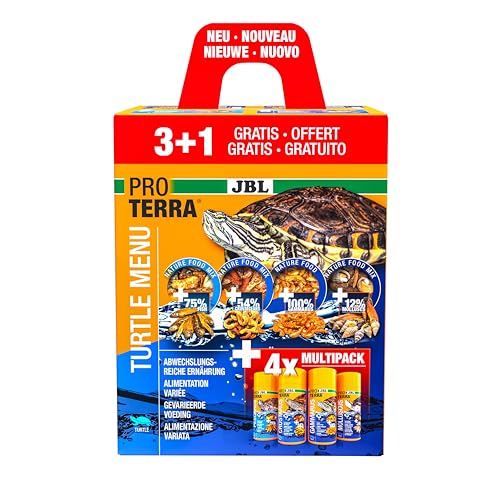 JBL Proterra Turtle MENU 250ml 3+1 Futtersortiment aus 4 Sorten für alle Wasser- und Sumpfschildkröten 1000 ml MENU