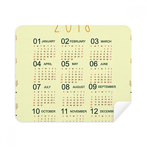 Chiffon écran de téléphone anti-traces pack de 2 lingettes de soin motif calendrier 2018