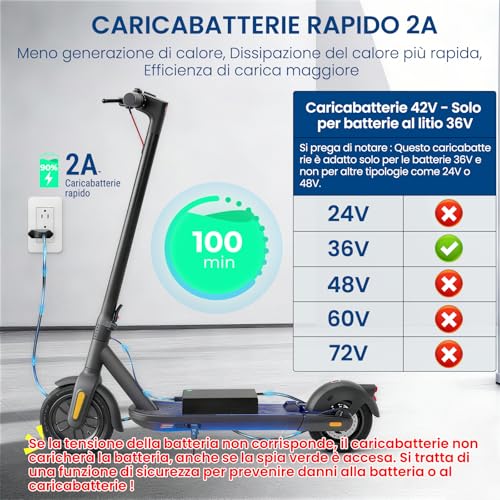 Yeerain 42V Caricabatterie per Monopattino Elettrico - image 4