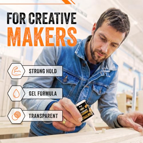 Image of Super Glue All-Purpose Gel 1.75 oz - Instant Adhesive Universal Repair | non drip, gap filling, vertical bonds, no run, clear, waterproof, heat resistant, anti-clog cap, universal wood metal plastic