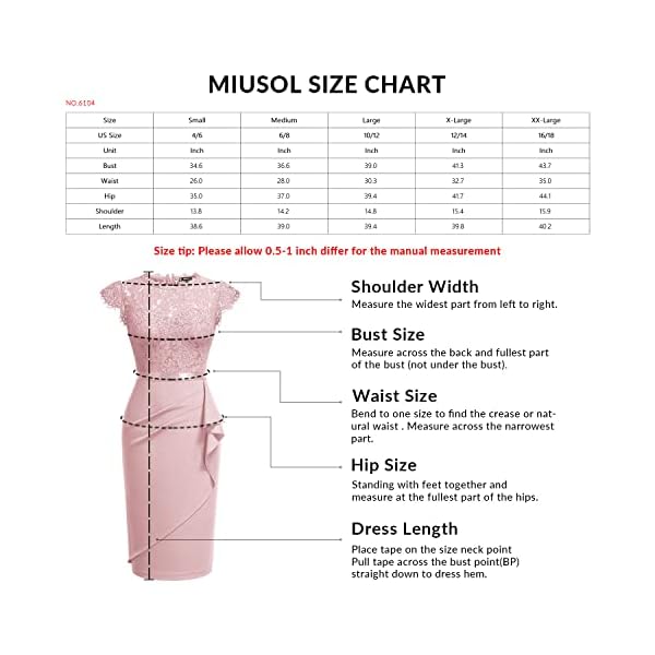 Miusol Women's Elegant Floral Lace Ruffle Design Cap Sleeve Cocktail Party Dress (XX-Large, Navy Blue) - Image 7