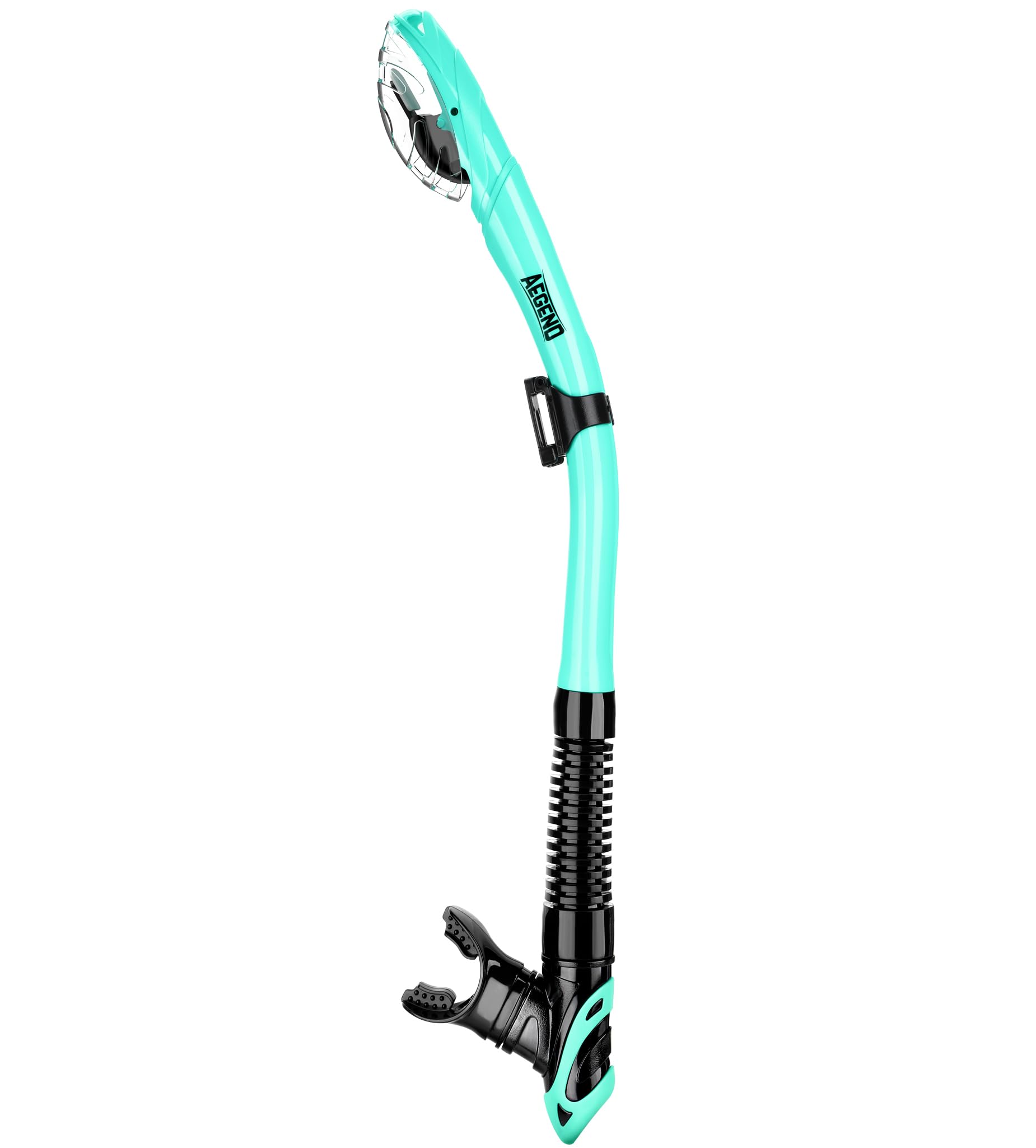 Aegend Dry Snorkel, Dive Mask Easy-Breath Free Diving Snorkel for Snorkeling Scuba Diving Freediving Swimming, with Top Dry Valve and Food-Grade Silicone MouthpieceGlobal Recycled StandardGlobal Recycled StandardGlobal Recycled Standard