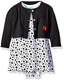 BON BEBE Baby Girls' 2 Piece Cardigan and Dress Set, Hearts, 0-3 Months