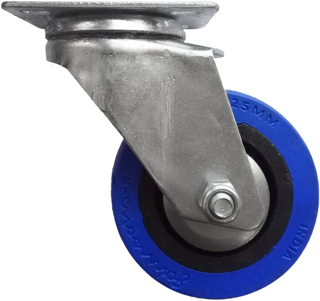 B.K.Jagan & Co Johnson Plate Type Trolley Wheel Without Break Set Of 4 (75MM X 25MM)