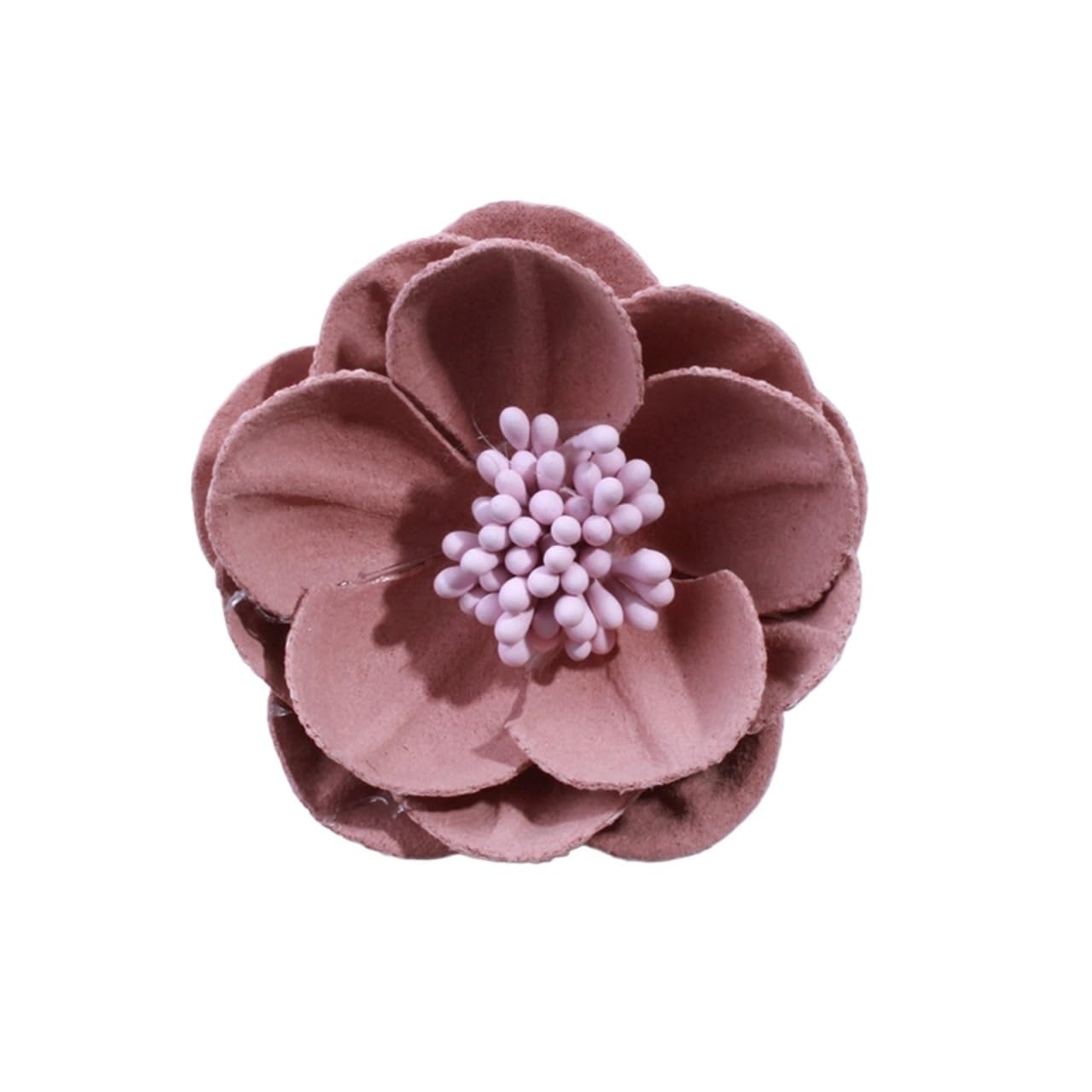 SUODEBYY Fabric Flowers 10PCS 5CM Artificial Felt Fabric Flowers With Stamen For Wedding Invitation Chic Fake Flower For Home Dress Decoration(Salmon)