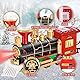 BuzzoXerex Zug Weihnachtsbaum, Eisenbahn Weihnachtsbaum Elektrisch, Weihnachtszug für Den Tannenbaum mit Blauer LED-Lichterkette, Eisenbahn Kinder Elektrisch Christmas Tree Train mit Spray und Sound